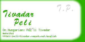 tivadar peli business card